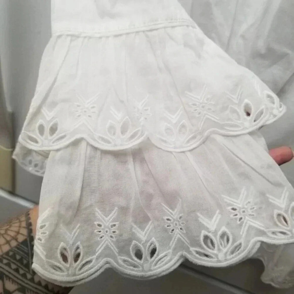 Tory Burch  Bateau 3/4 Sleeve Blouse White Eyelet 100% Cotton 8 - Picture 14 of 14